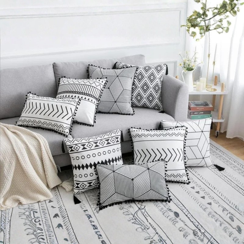 Bohemian National Throw Pillow – Tribal Geometric Cushion for Chic Living Style