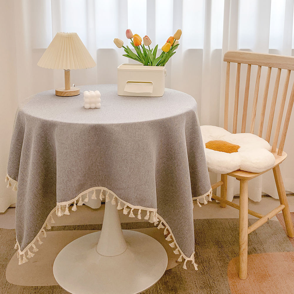 Bohemian Cotton Linen Tablecloth with Tassel Trim – Decorative, Easy Care, Versatile 5