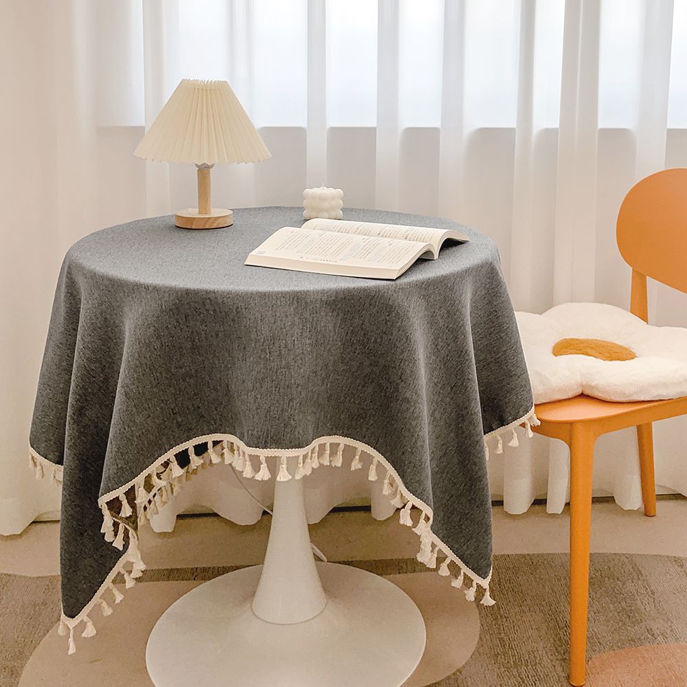 Bohemian Cotton Linen Tablecloth with Tassel Trim – Decorative, Easy Care, Versatile 6
