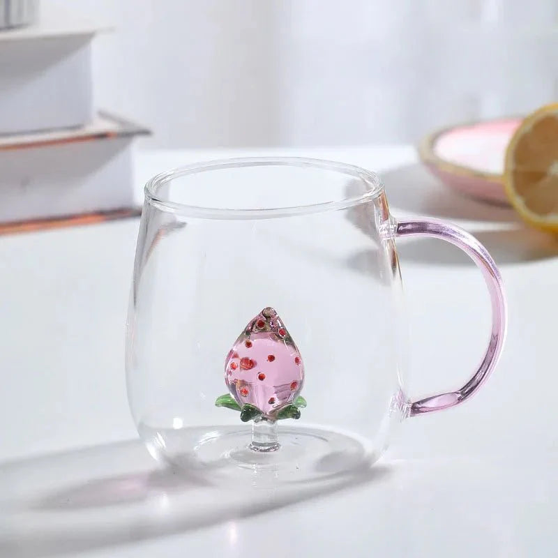Charming Heat-Resistant Borosilicate Glass Mug with 3D Animal Motif 1