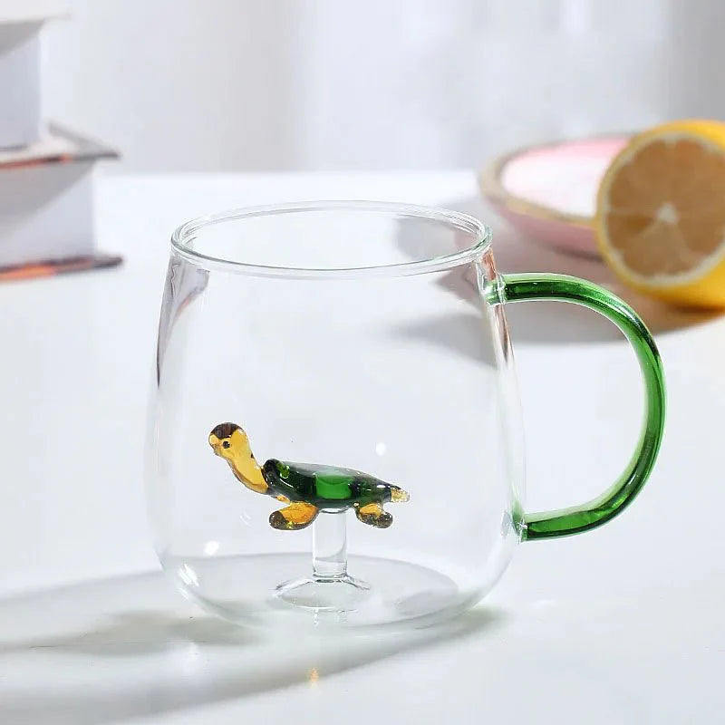 Charming Heat-Resistant Borosilicate Glass Mug with 3D Animal Motif 6
