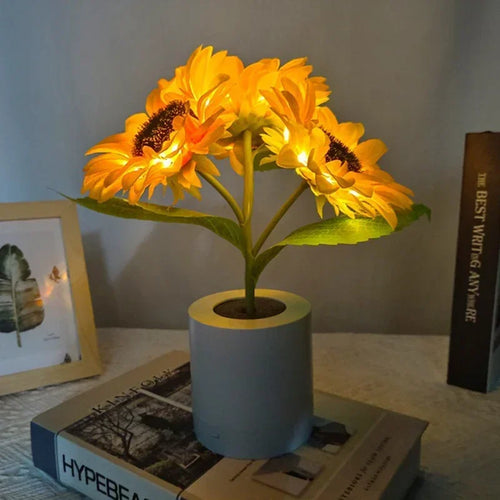 Charming Rechargeable Night Light – Adjustable Brightness with Stylish Sunflower Design