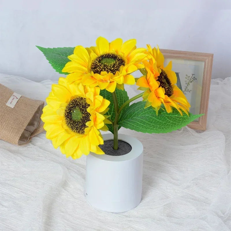Charming Rechargeable Night Light – Adjustable Brightness with Stylish Sunflower Design 3