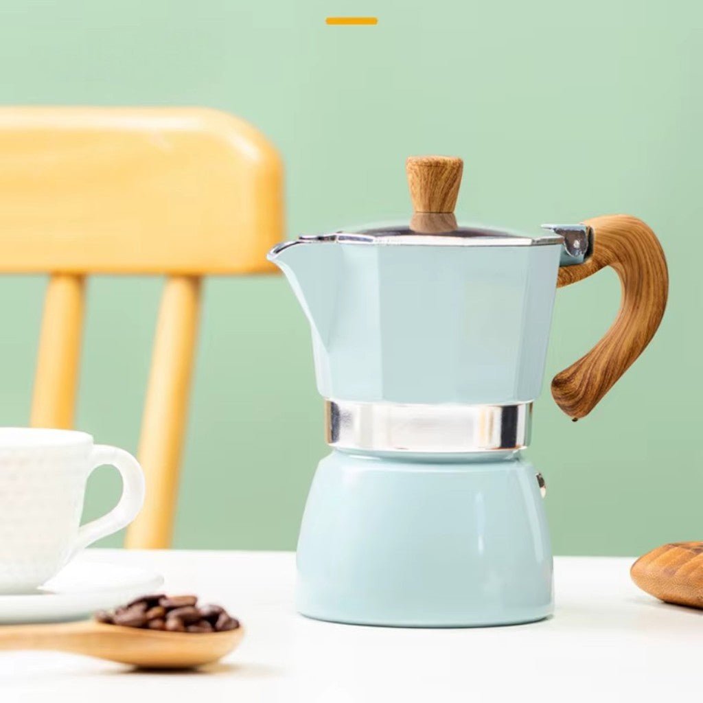 Classic Blue Stovetop Espresso Maker – Timeless Design with High-Pressure Extraction 3