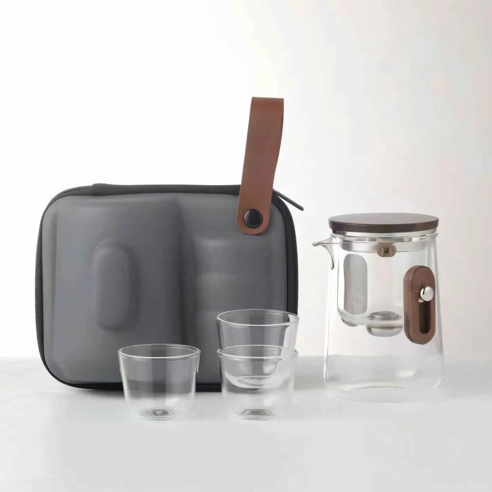 Compact Travel Tea Set – Lightweight Borosilicate Glass with Advanced Filtration 0
