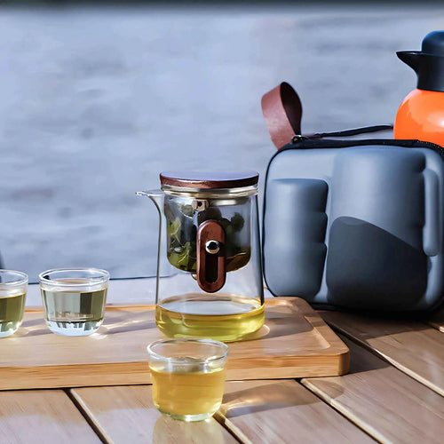 Compact Travel Tea Set – Lightweight Borosilicate Glass with Advanced Filtration