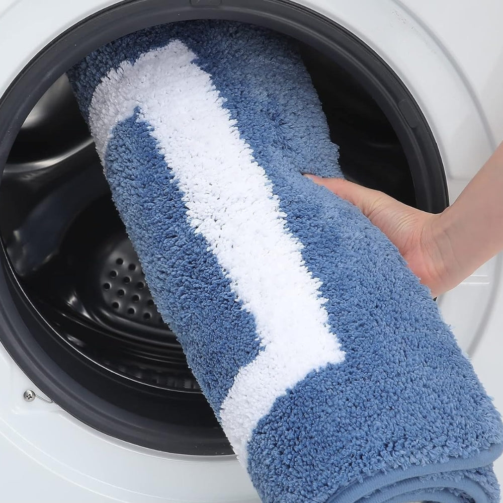 Contemporary Non-Slip Bath Mat – Plush Microfiber with Two-Tone Design 3