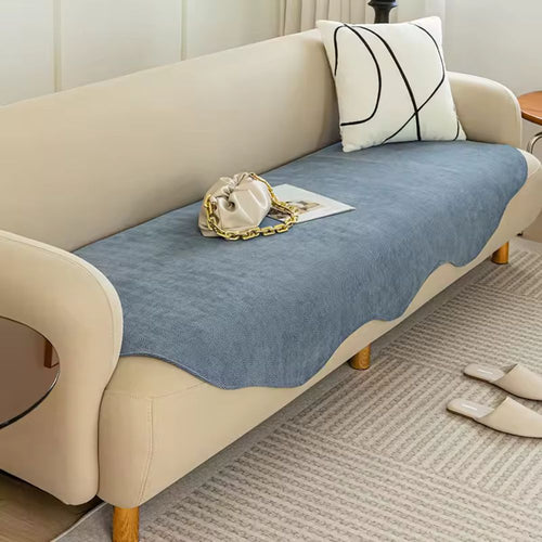 Contour Fit Sofa Protector – All-Season Non-Slip Plain Plush Microfiber
