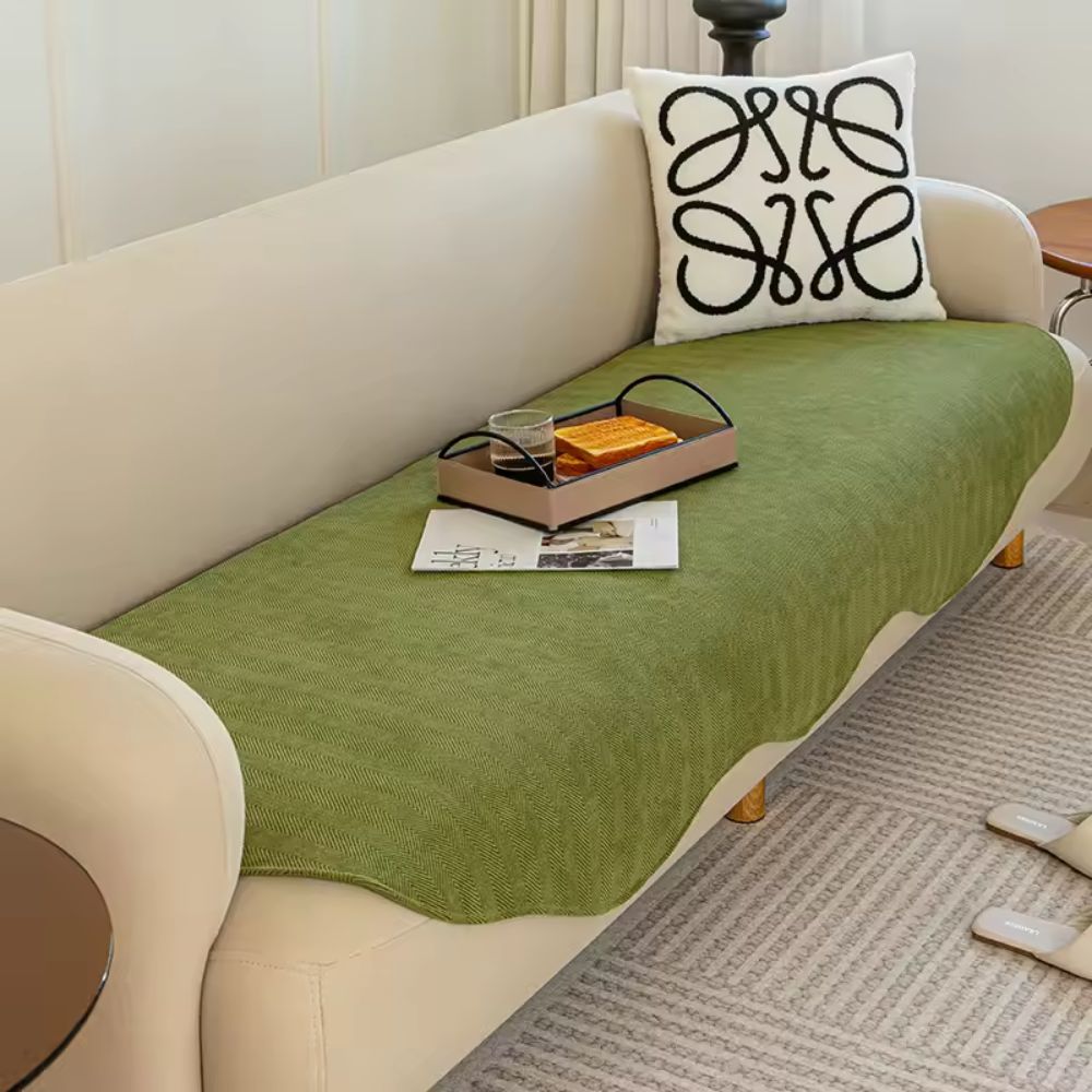 Contour Fit Sofa Protector – All-Season Non-Slip Plain Plush Microfiber
