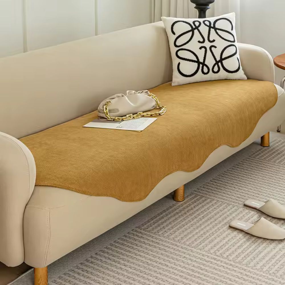 Contour Fit Sofa Protector – All-Season Non-Slip Plain Plush Microfiber