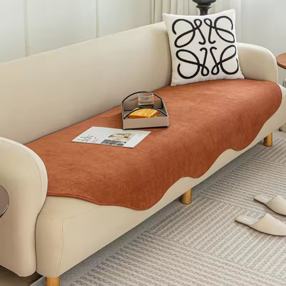 Contour Fit Sofa Protector – All-Season Non-Slip Plain Plush Microfiber