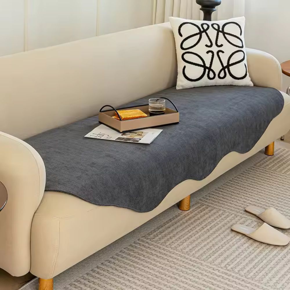 Contour Fit Sofa Protector – All-Season Non-Slip Plain Plush Microfiber