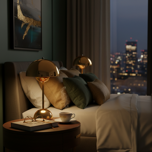 Cordless LED Table Lamp Portable Scandinavian Mushroom Design 28.5cm