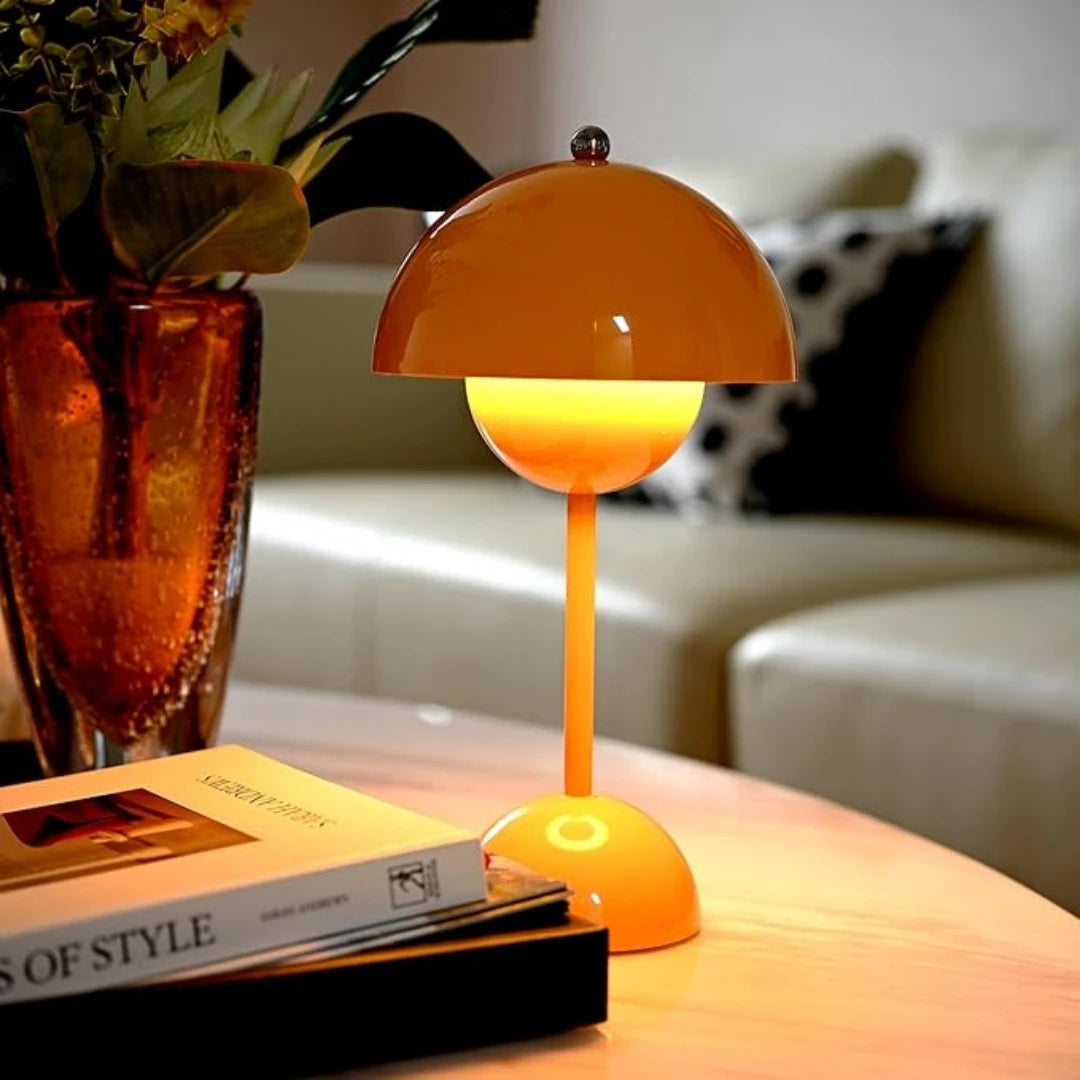 Cordless Battery Operated Table Lamp – Modern Dimmable Mushroom Design 4