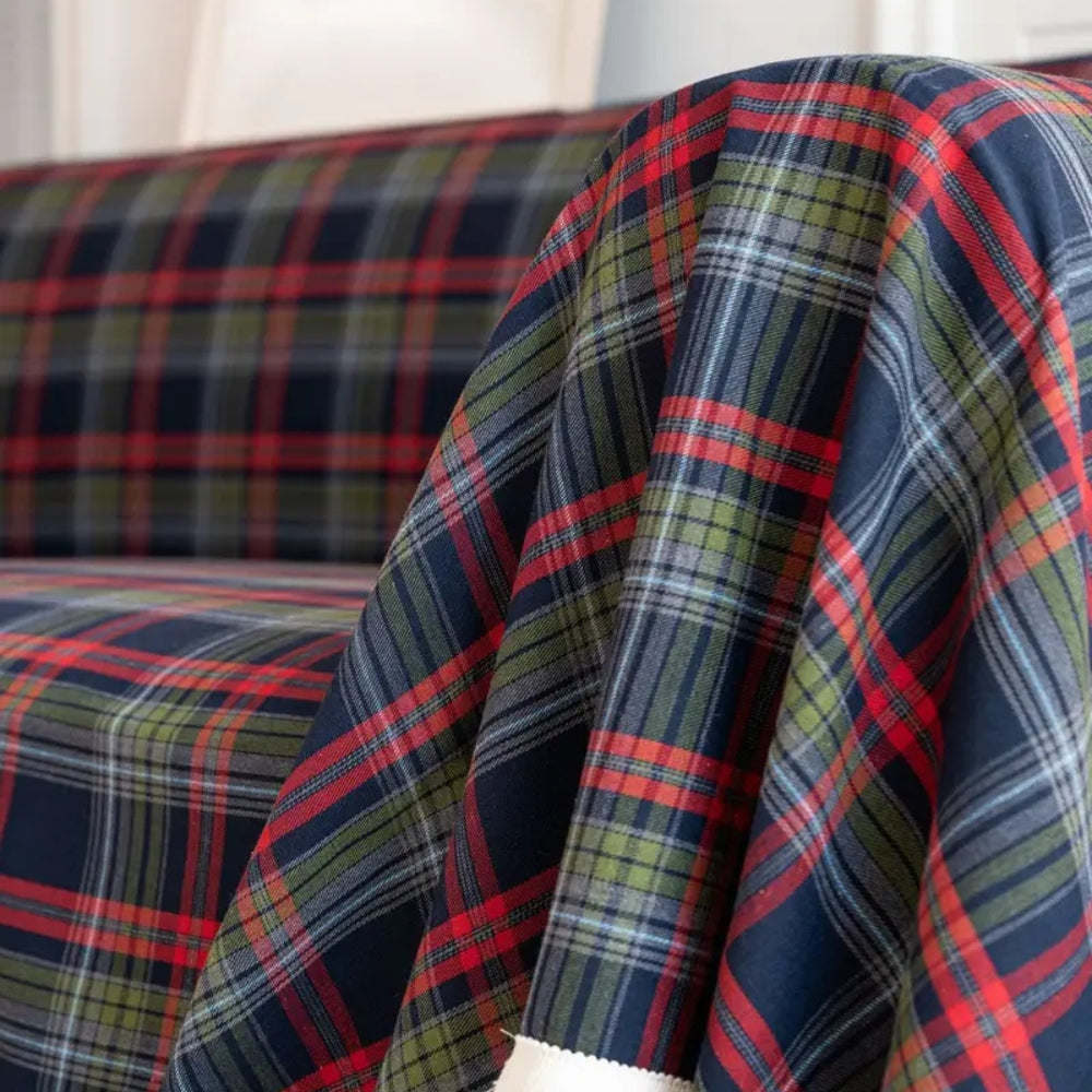Cozy Plaid Sofa Cover – Soft Microfiber Blend for Stylish Protection 4