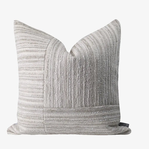 Designer Model Room Pillow – Textured Patchwork Cushion for Chic Living Style