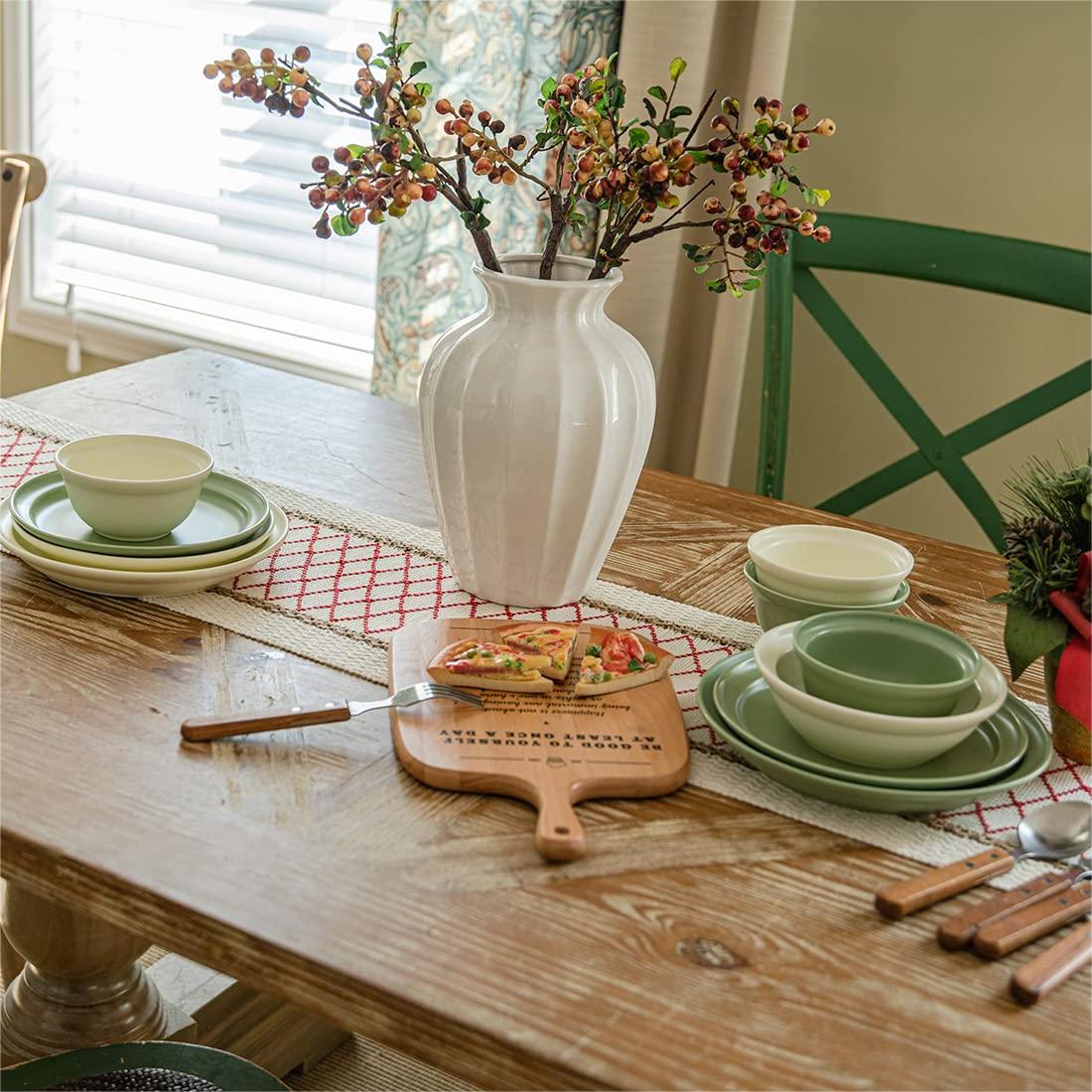 Eco-Friendly Geometric Table Runner – Intricate Weave with Fringe Edges in Cotton-Flax Blend 6