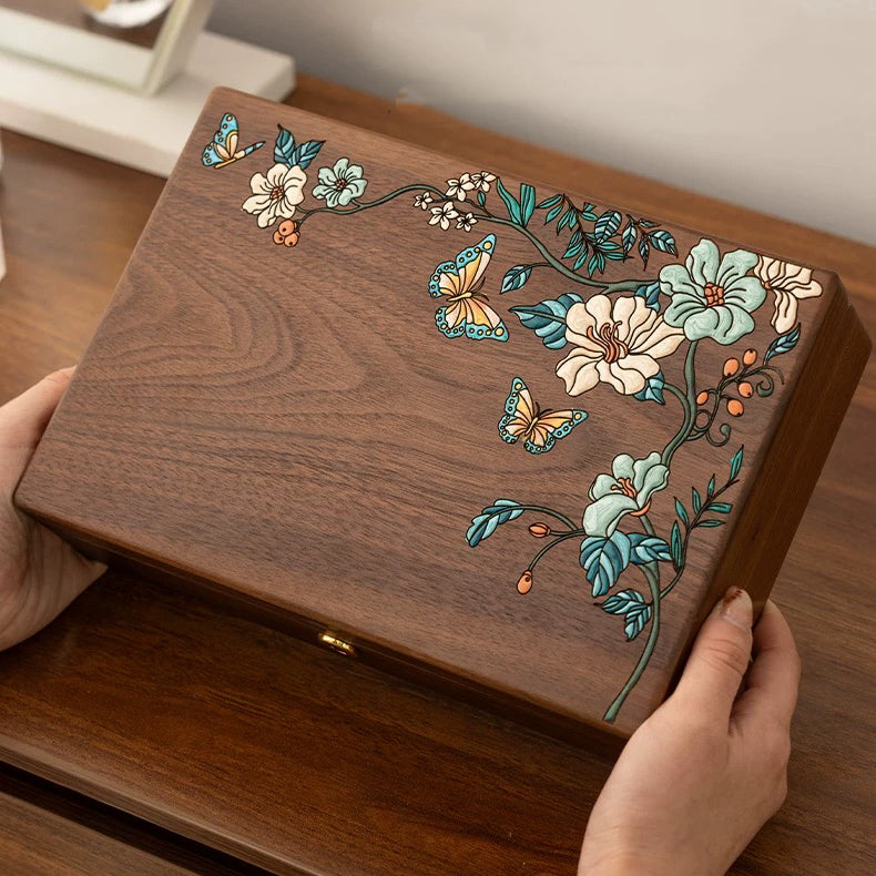 Eira Walnut Hand-Painted Jewelry Box 1