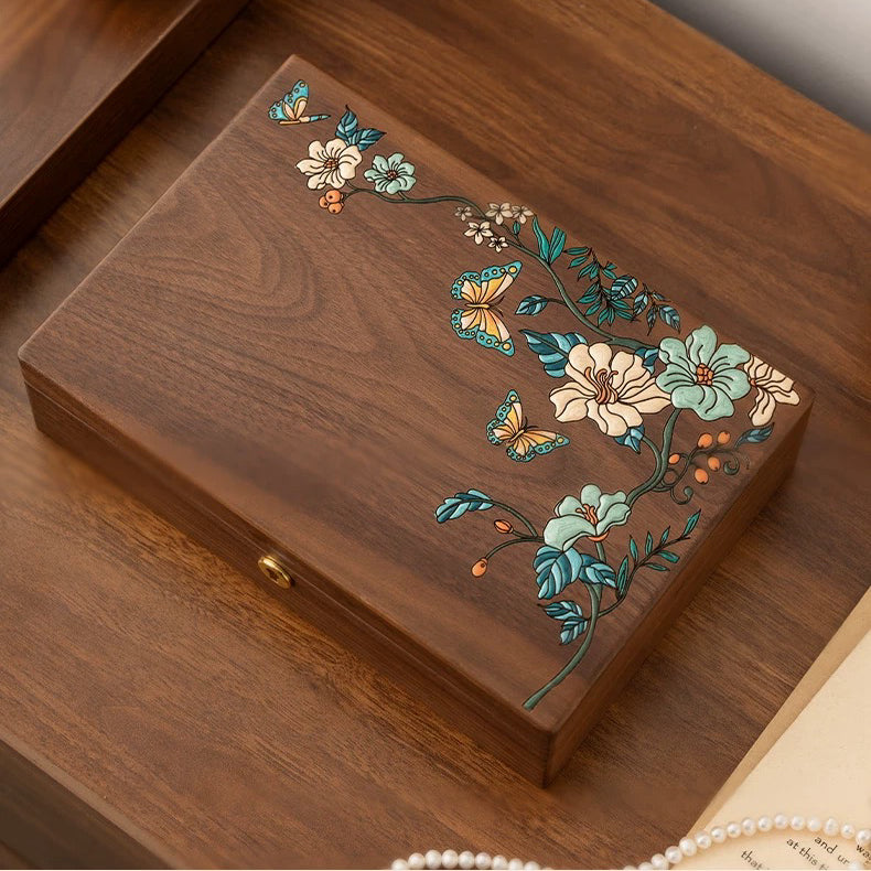 Eira Walnut Hand-Painted Jewelry Box 4