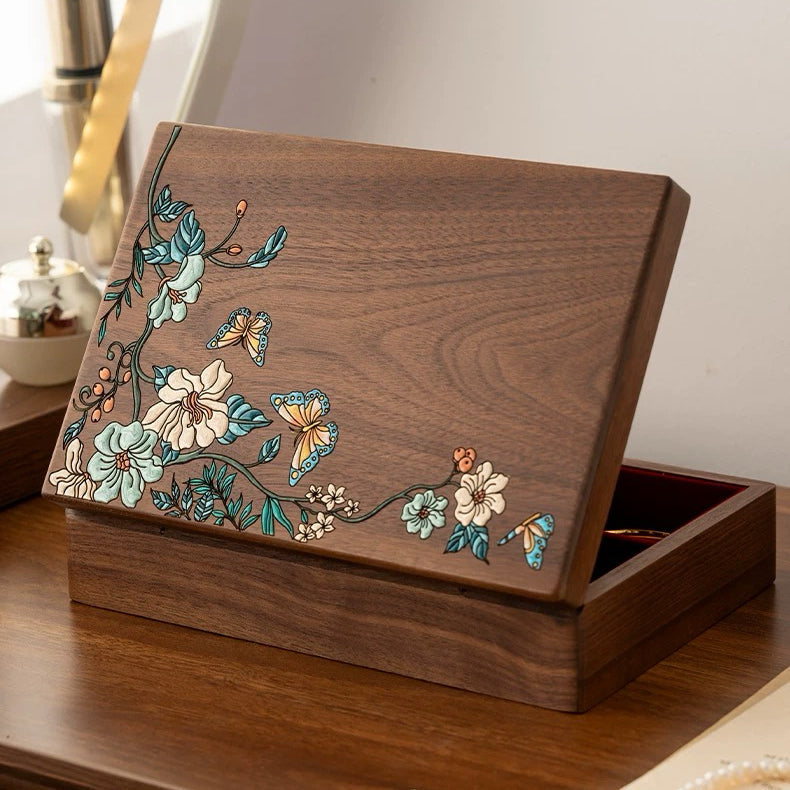 Eira Walnut Hand-Painted Jewelry Box 5