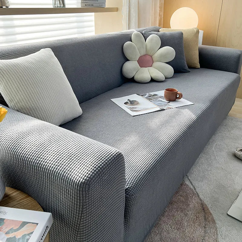 Elegant Non-Slip Sofa Cover – Lightweight Ribbed Jacquard Fabric for Stylish Protection