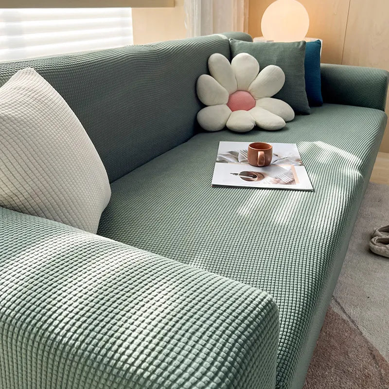 Elegant Non-Slip Sofa Cover – Lightweight Ribbed Jacquard Fabric for Stylish Protection