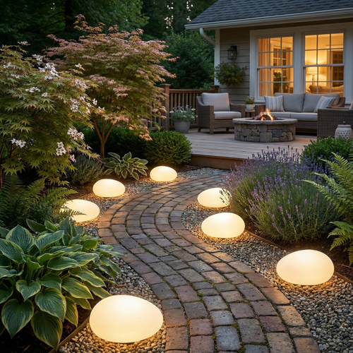 Elegant Solar Garden Light | Waterproof LED Pebble Stone Design for Outdoor Pathways