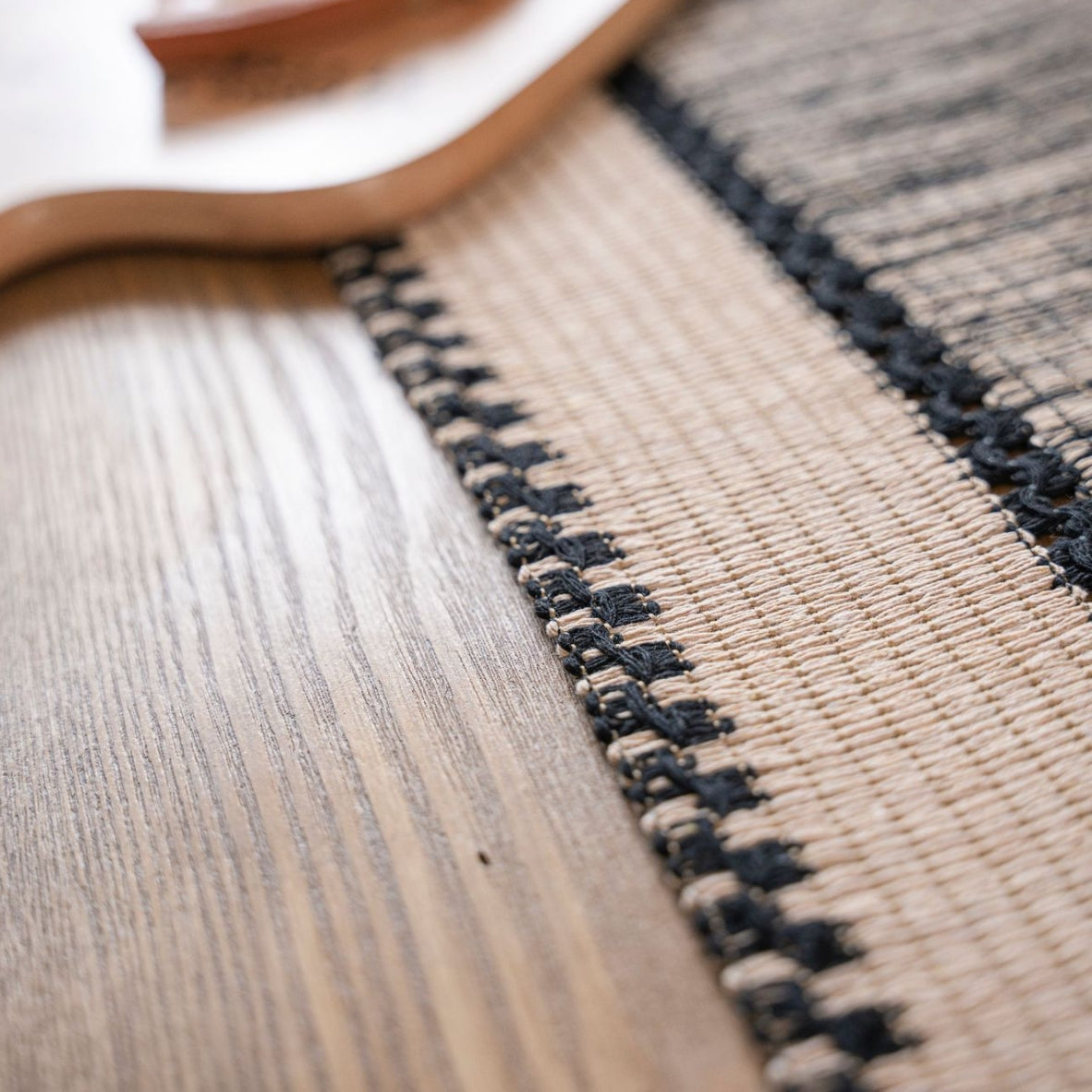 Elegant Black Crochet Table Runner – Durable Cotton and Flax Blend 5