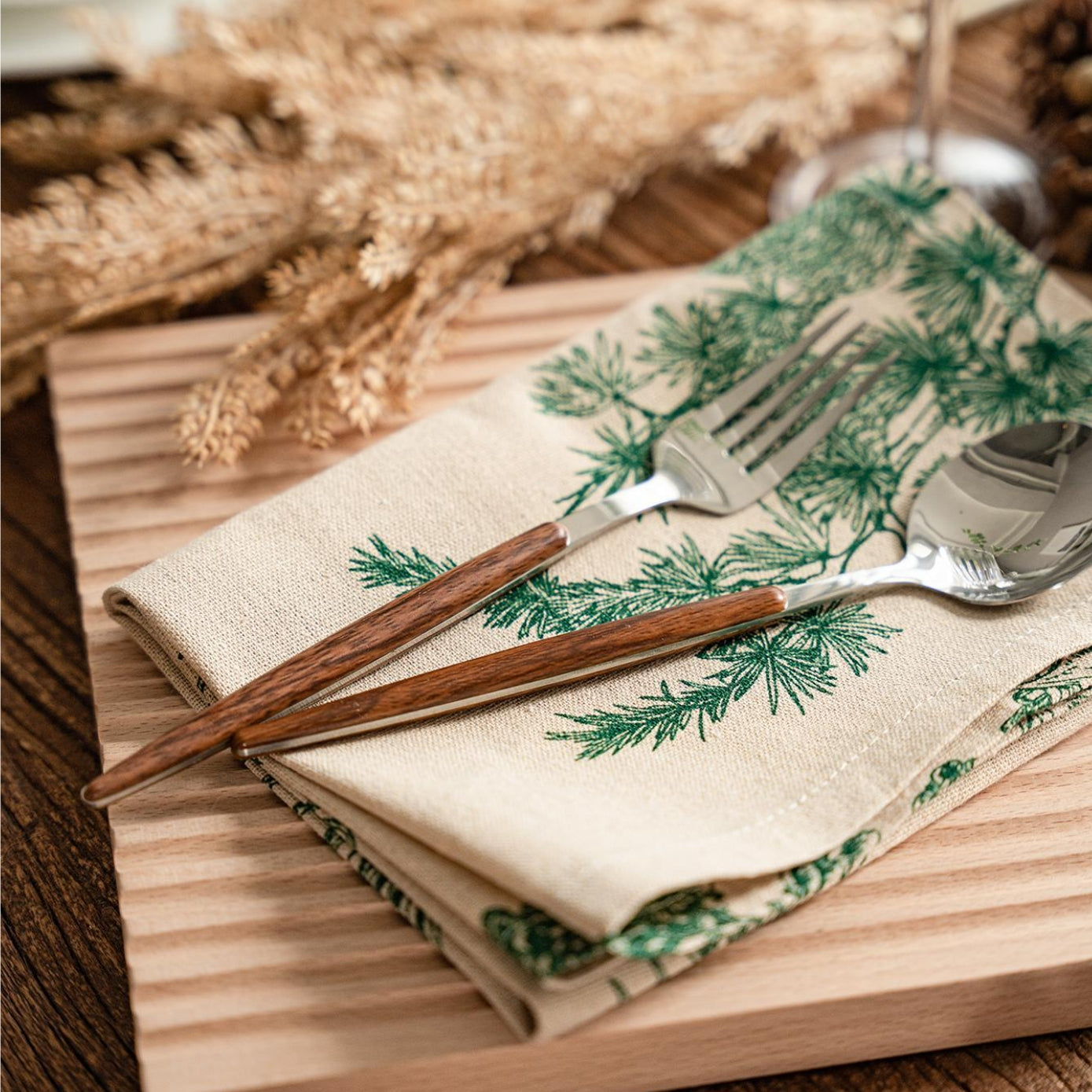 Elegant Botanical Placemats – Soft Cotton Linen Blend with Double-Stitched Durability 6