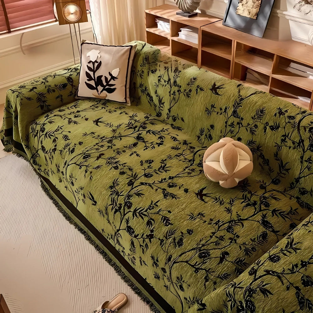 Elegant Floral Chenille Sofa Cover – Soft, Pet-Friendly, and Anti-Slip Design 4