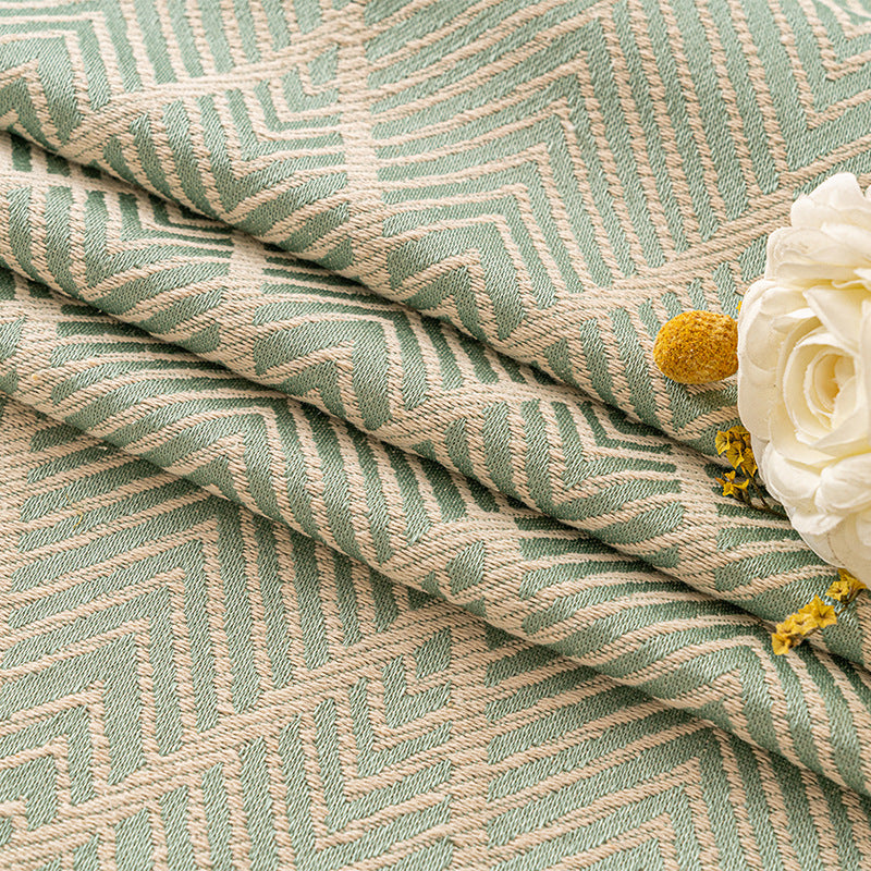 Elegant Geometric Wave Tablecloth with Tassel Trim  2