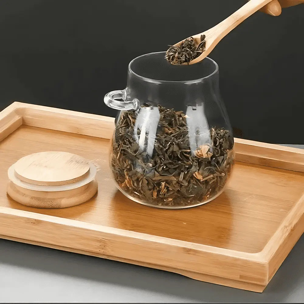 Elegant Glass Storage Jar with Bamboo Lid – Airtight Freshness for Coffee and Tea 3