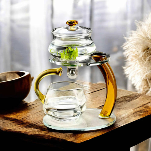 Elegant Glass Teapot with Infuser – Magnetic Filtration and Heat-Resistant Design