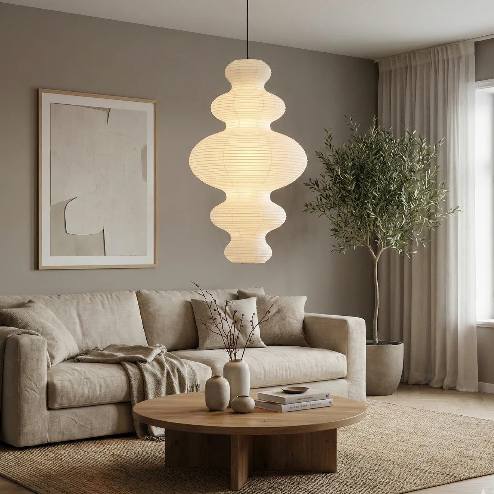 Elegant Handcrafted Rice Paper Pendant Lamp – Unique Kitchen Pendant Lighting Fixture 0