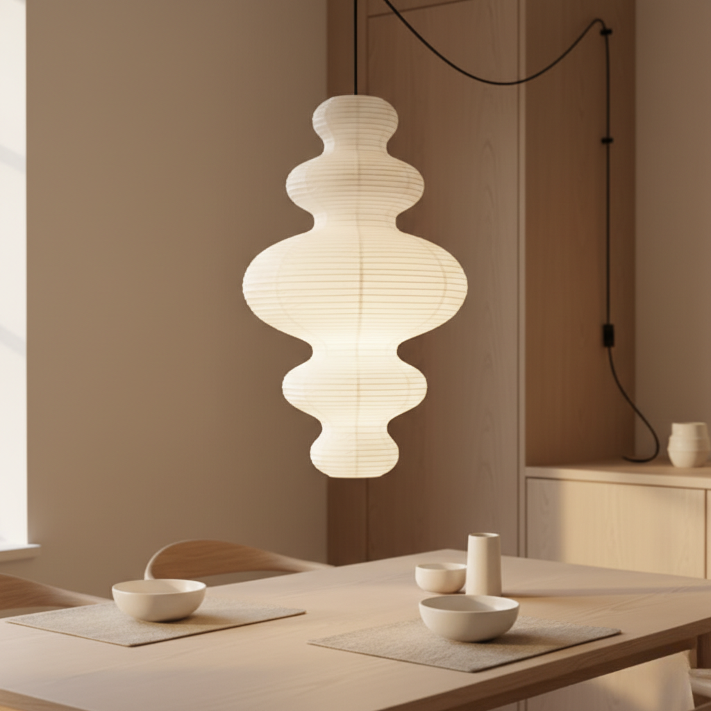 Elegant Handcrafted Rice Paper Pendant Lamp – Unique Kitchen Pendant Lighting Fixture 1