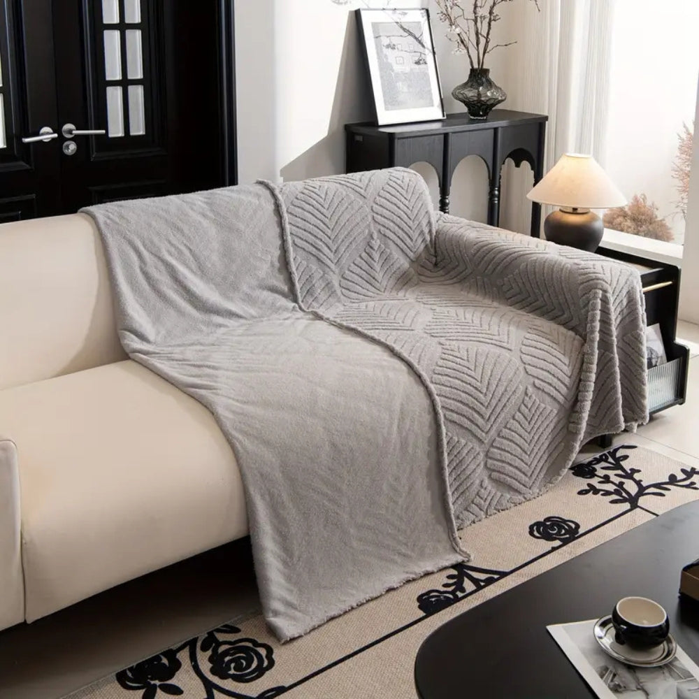 Elegant Herringbone Fleece Sofa Cover – Cozy, Stylish, Pet-Friendly Protection 7