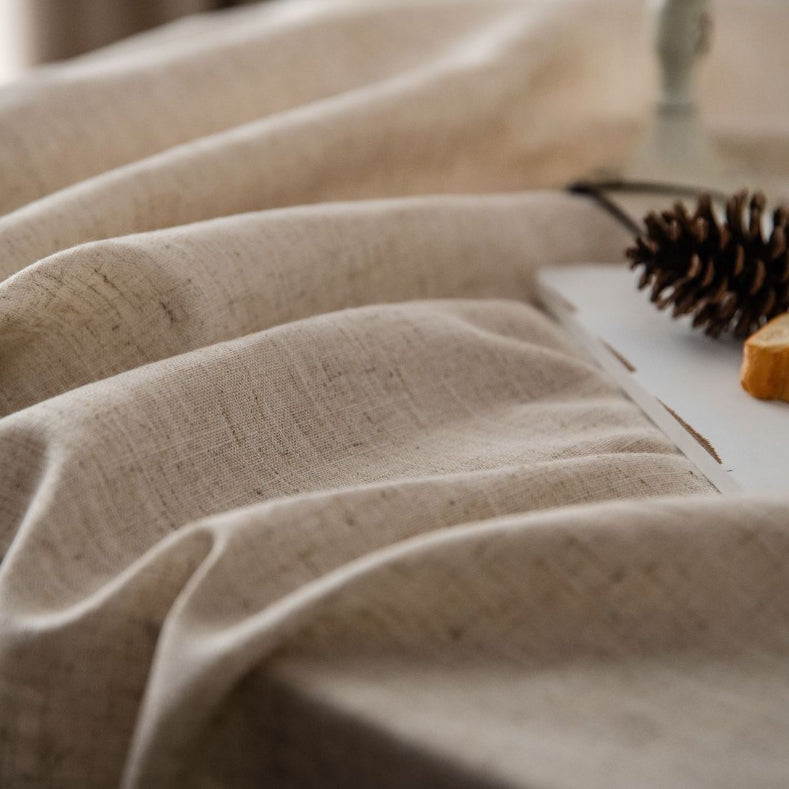 Elegant Linen Tablecloth with Tassels – Durable Polyester Fabric for Stylish Dining 7