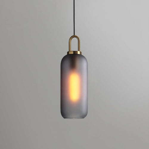 Elegant Modern Glass Pendant Light | Adjustable Height, Textured Metal Finish