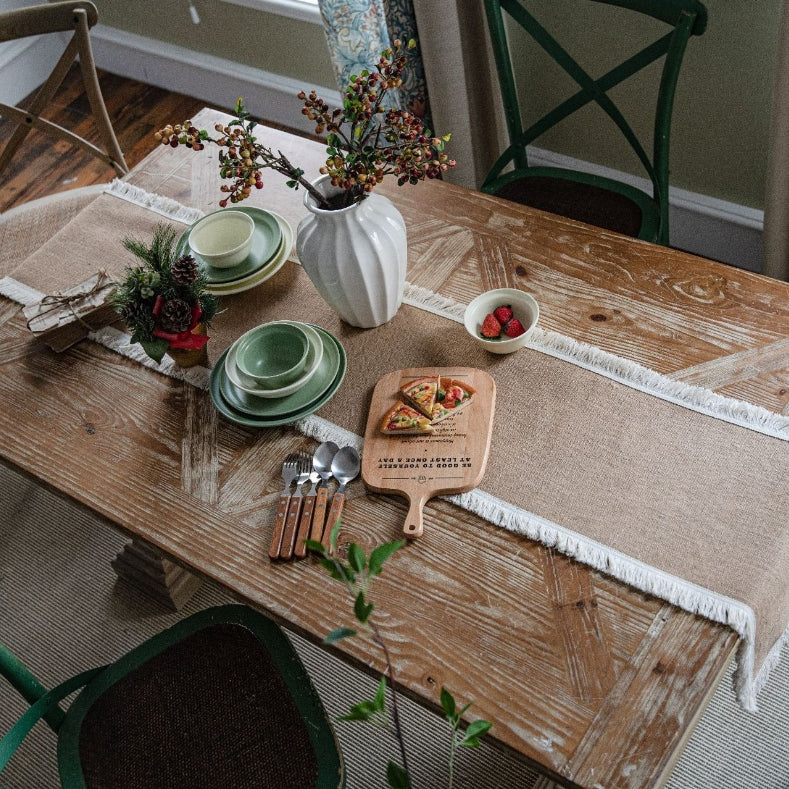 Elegant Natural Jute Table Runner with Frayed Edge – Durable Eco-Friendly Design 3