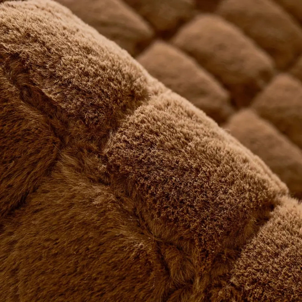Elegant Plush Sofa Cover – Soft Microfiber Blend with Diamond Stitching and Non-Slip Backing 8