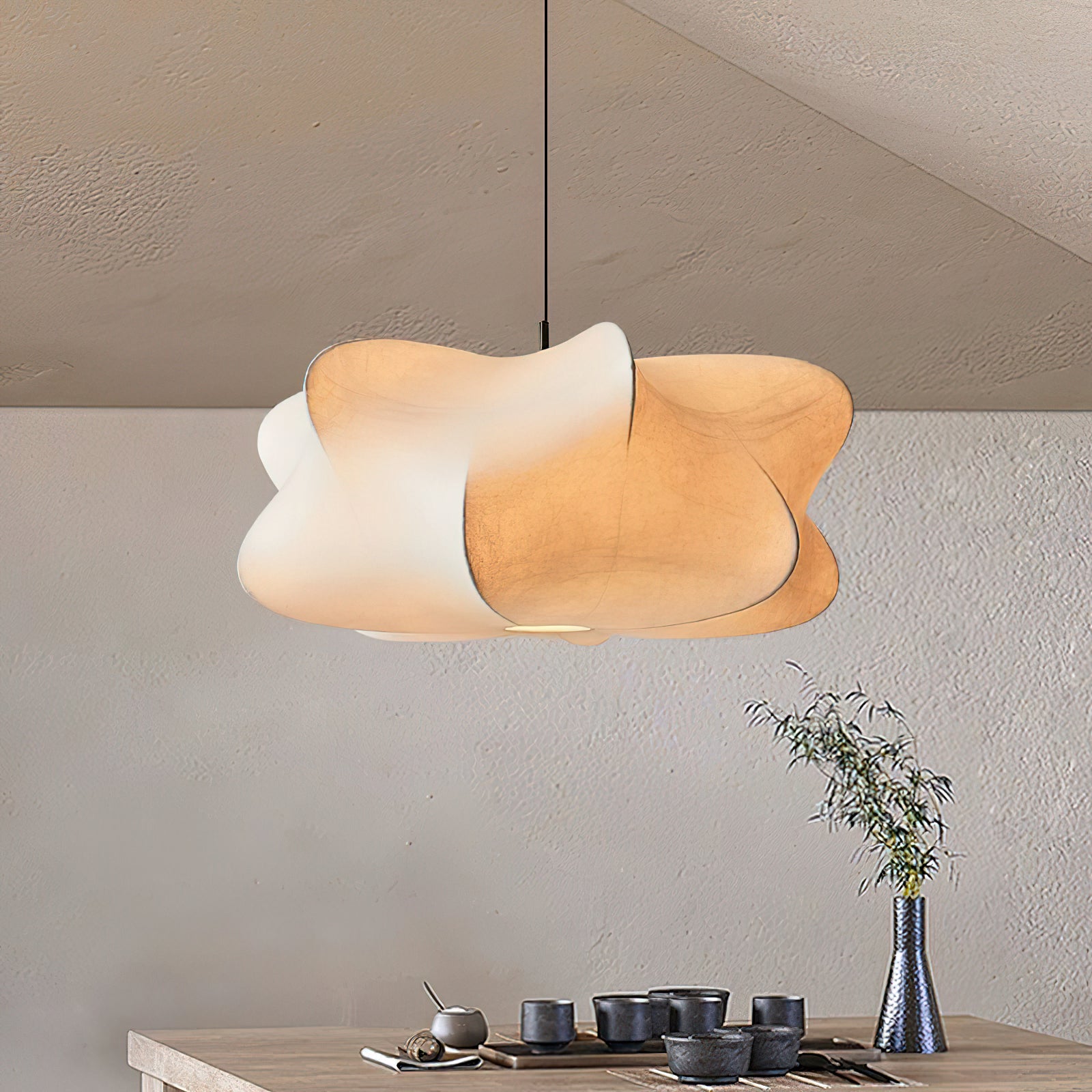 Elegant Silk Cocoon Pendant Light – Modern Design with Adjustable Hanging Cable 5