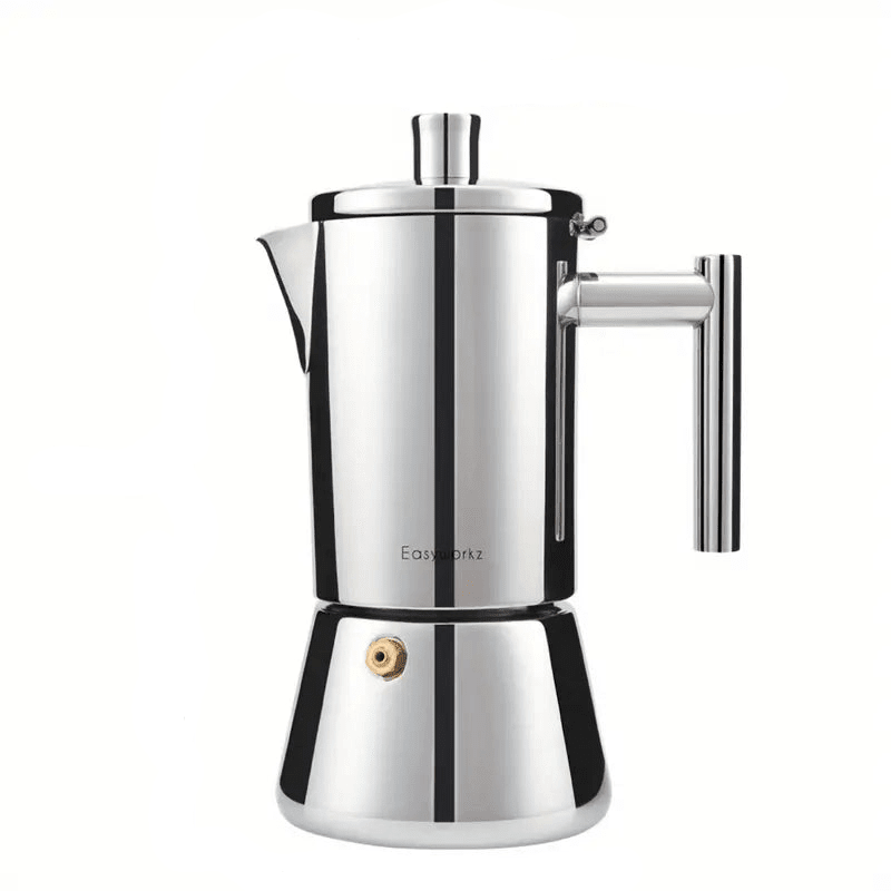 Elegant Stainless Steel Moka Pot – Premium Espresso Maker with Heat-Resistant Design 1