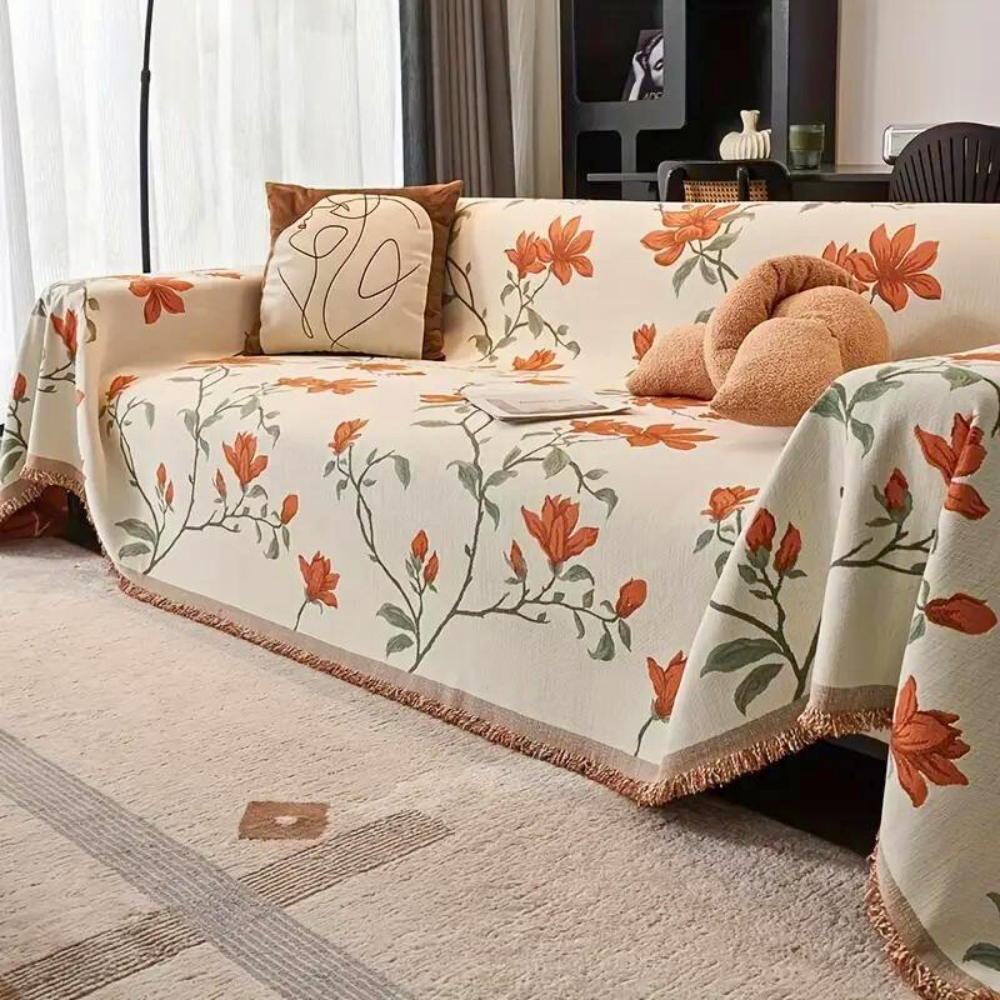 Elegant Vintage Floral Chenille Sofa Cover – Durable, Stylish Protector for All Sofa Sizes 0