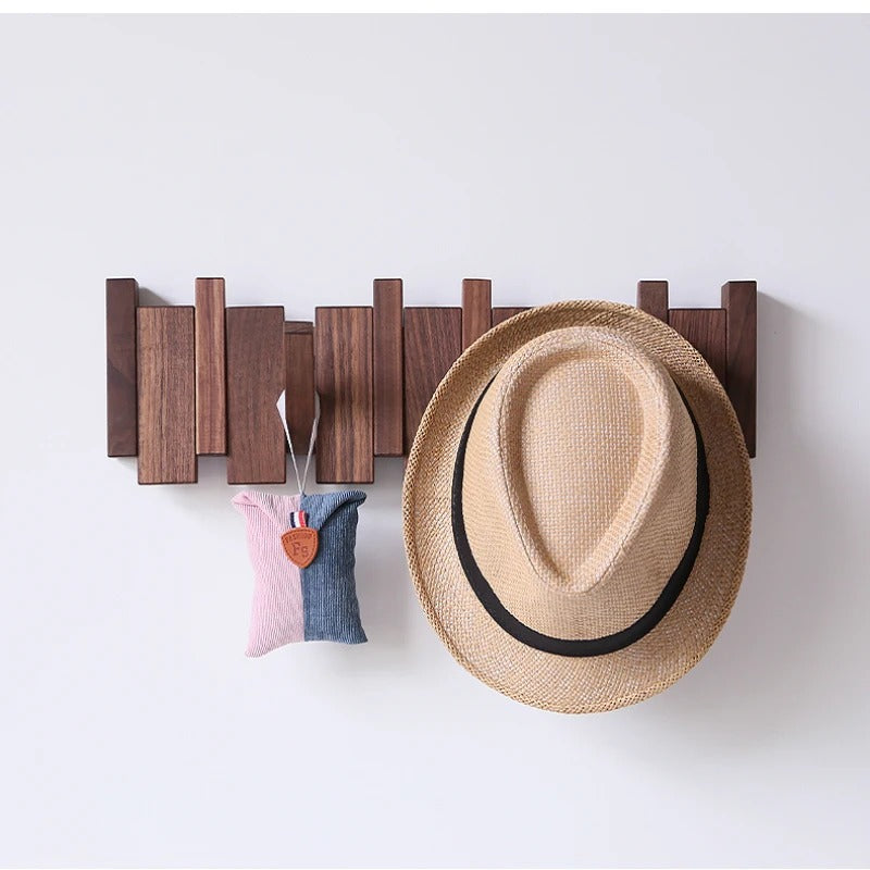 Elegant Wooden Wall Mounted Coat Rack – Stylish Piano Design with Functional Hooks 2