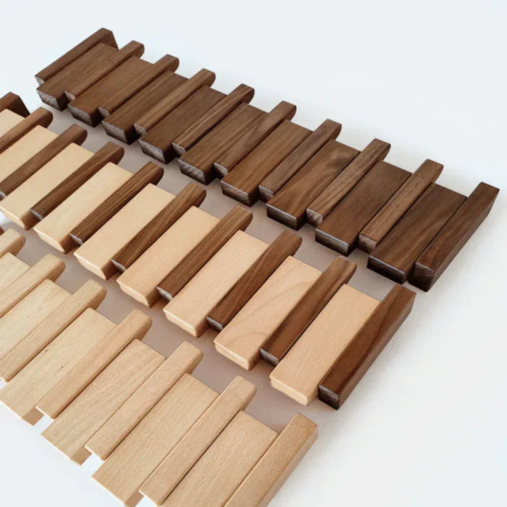 Elegant Wooden Wall Mounted Coat Rack – Stylish Piano Design with Functional Hooks 3