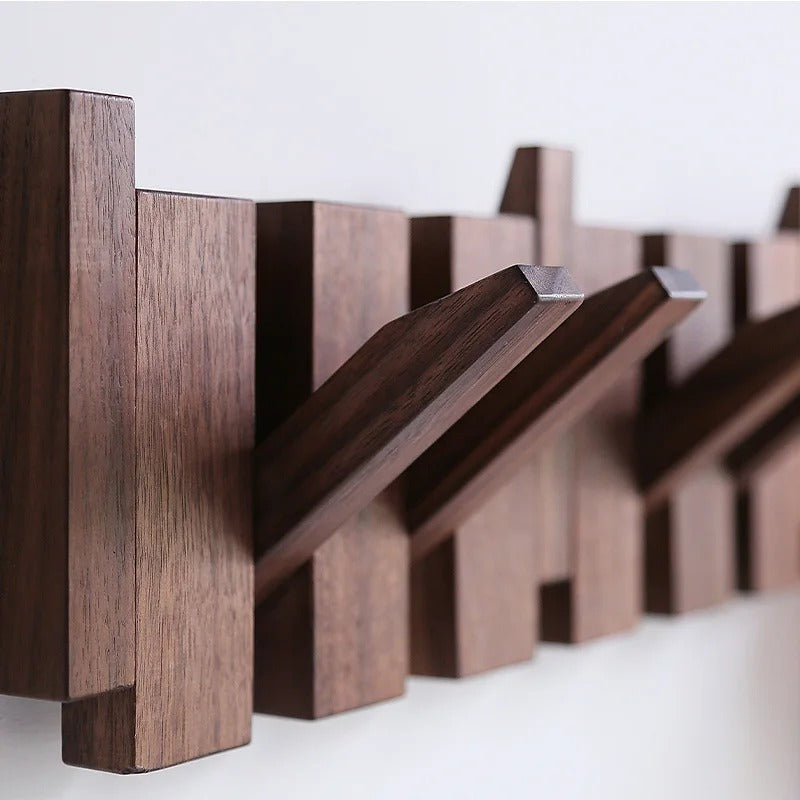 Elegant Wooden Wall Mounted Coat Rack – Stylish Piano Design with Functional Hooks 5