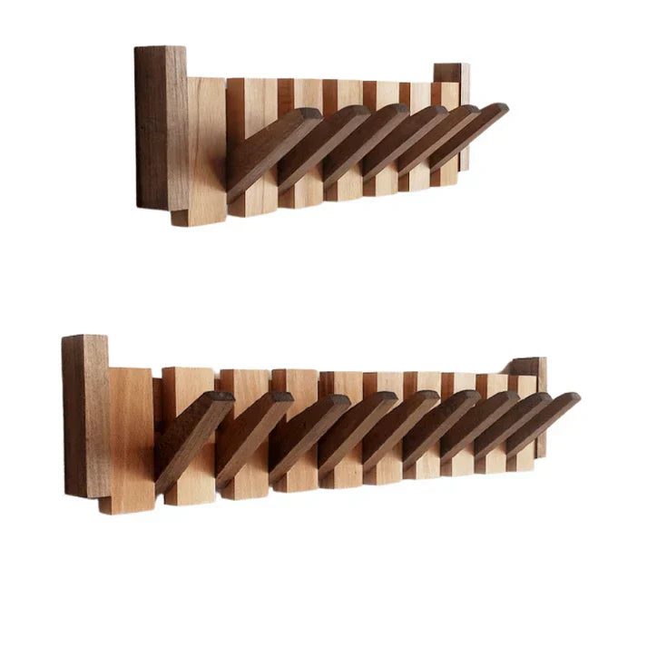 Elegant Wooden Wall Mounted Coat Rack – Stylish Piano Design with Functional Hooks 8