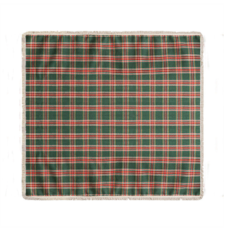Festive Tartan Sofa Cover – Durable Polyester with Classic Plaid Design 11