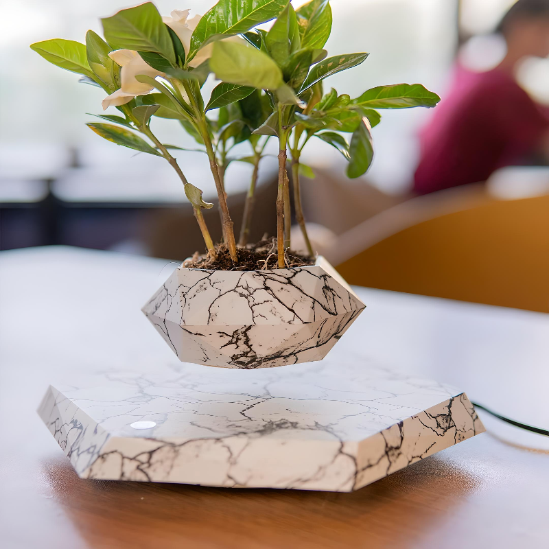 Geometric Levitating Plant Pot – Magnetic Suspension with 360-Degree Sunlight Exposure 1