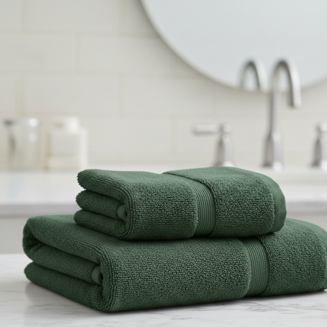 Heavyweight 100% Cotton Hand Towels – 2-Piece Set Hand-Drying Towels